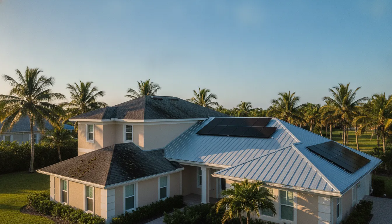 Comparing an asphalt shingle roof and a metal roof on a Florida home