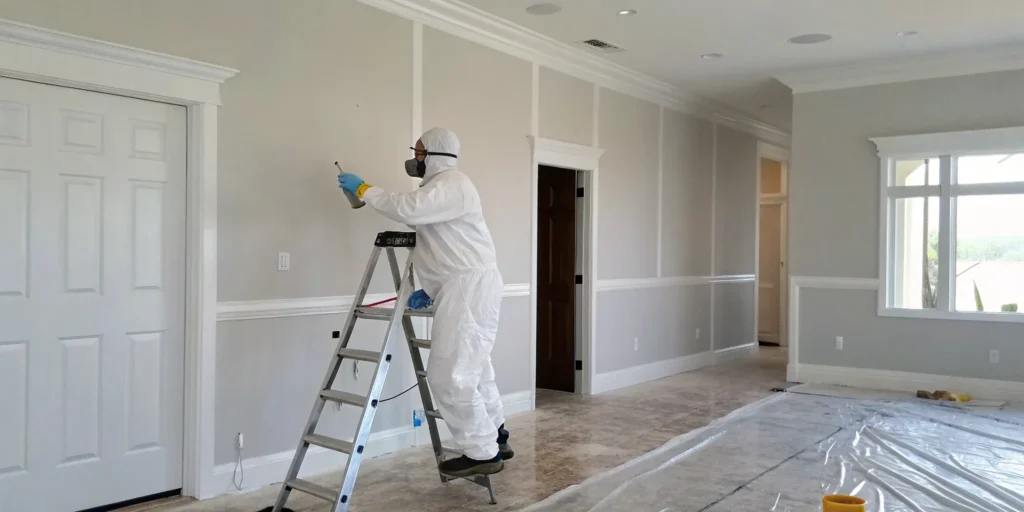Soot removal from walls by a professional cleaning expert in Pinellas County.